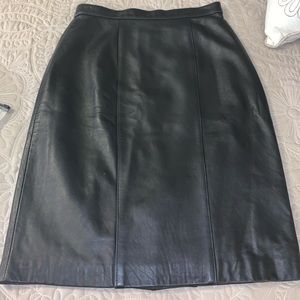 DANA BROOKE Midi Leather Skirt